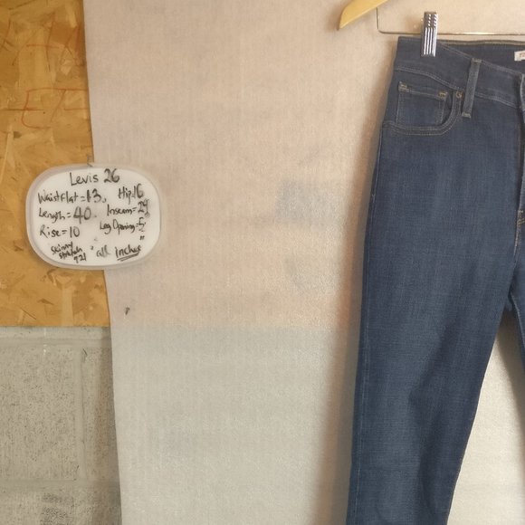 Levi's 721 Zip Fly HighRise Skinny Jean in BLUE STORY 26w/Measurements - Picture 8 of 12